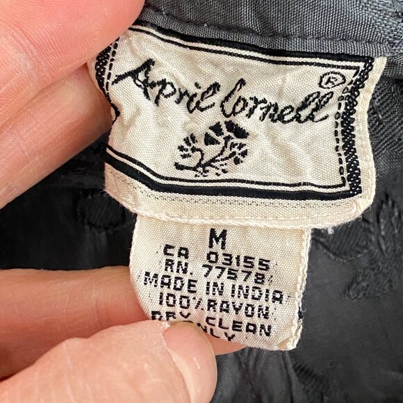 April Cornell Pants Womens Size M Floral Straight Leg Drawstring Sage Green - Picture 6 of 8